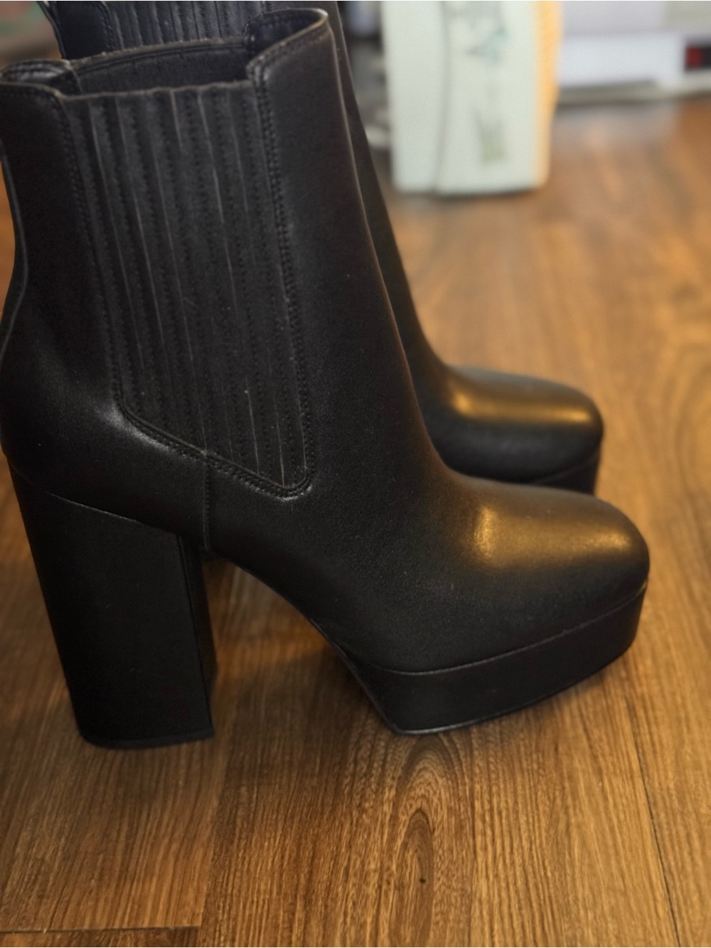 Coach Black Elastic Chelsea Block Heel Booties - Picture 4 of 4